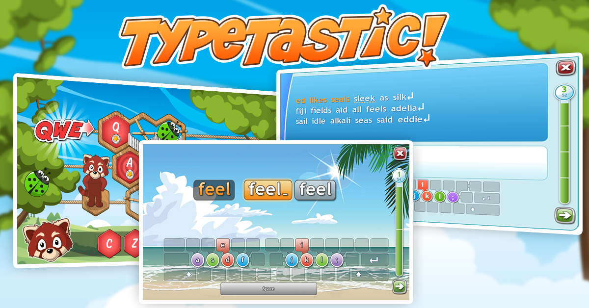 What are the latest games available on TypeTastic for keyboarding practice?